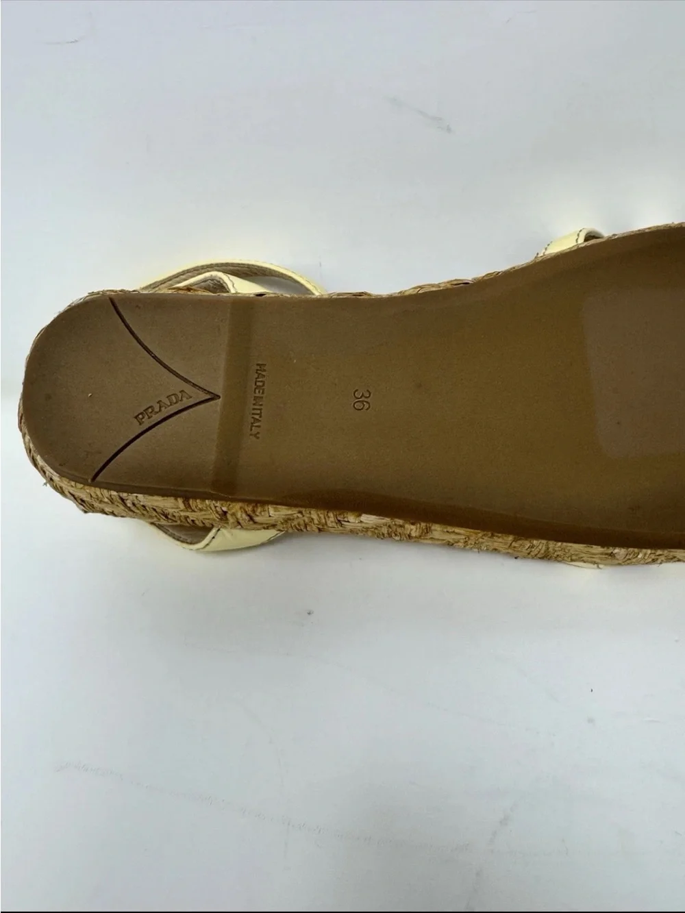 Prada Cream Leather Strappy Espadrille Sandals preowned - Picture 6 of 7